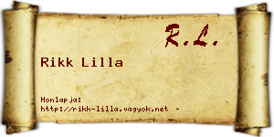 Rikk Lilla névjegykártya